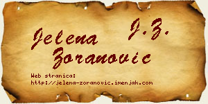 Jelena Zoranović vizit kartica